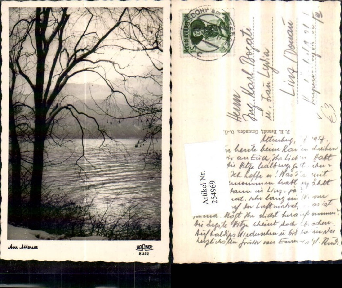 254969,Am Attersee Partie pub F. E. Brandt 322