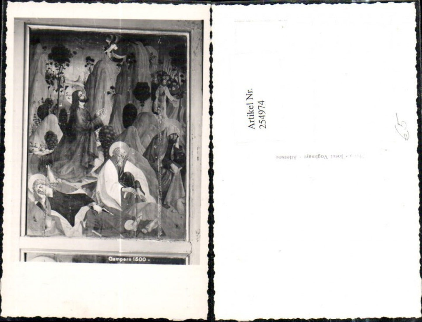 254974,Gampern 1500 Kirche Flügelaltar Detailansicht Bild Jesus b. Beten Engel