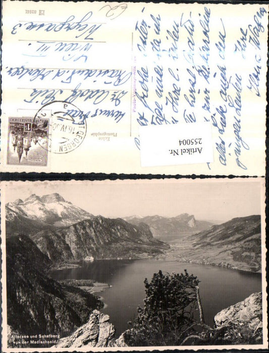 255004,Attersee u. Schafberg von der Madlschneid Bergkulisse