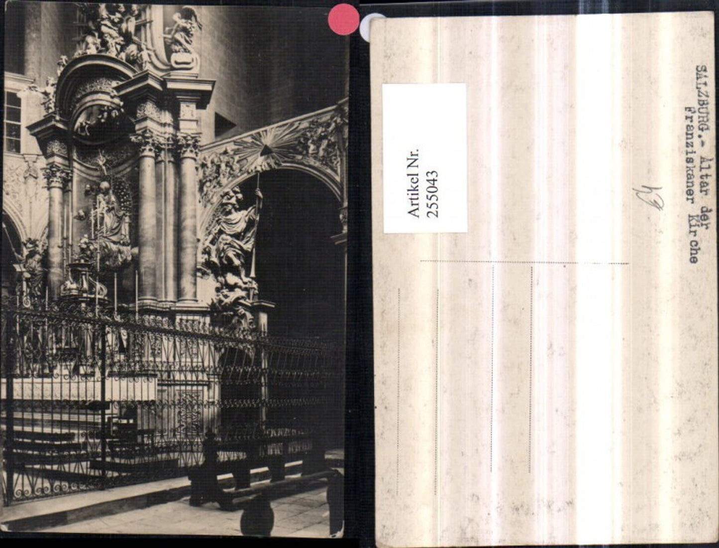 255043,Foto AK Salzburg Franziskaner Kirche Innenansicht Altar