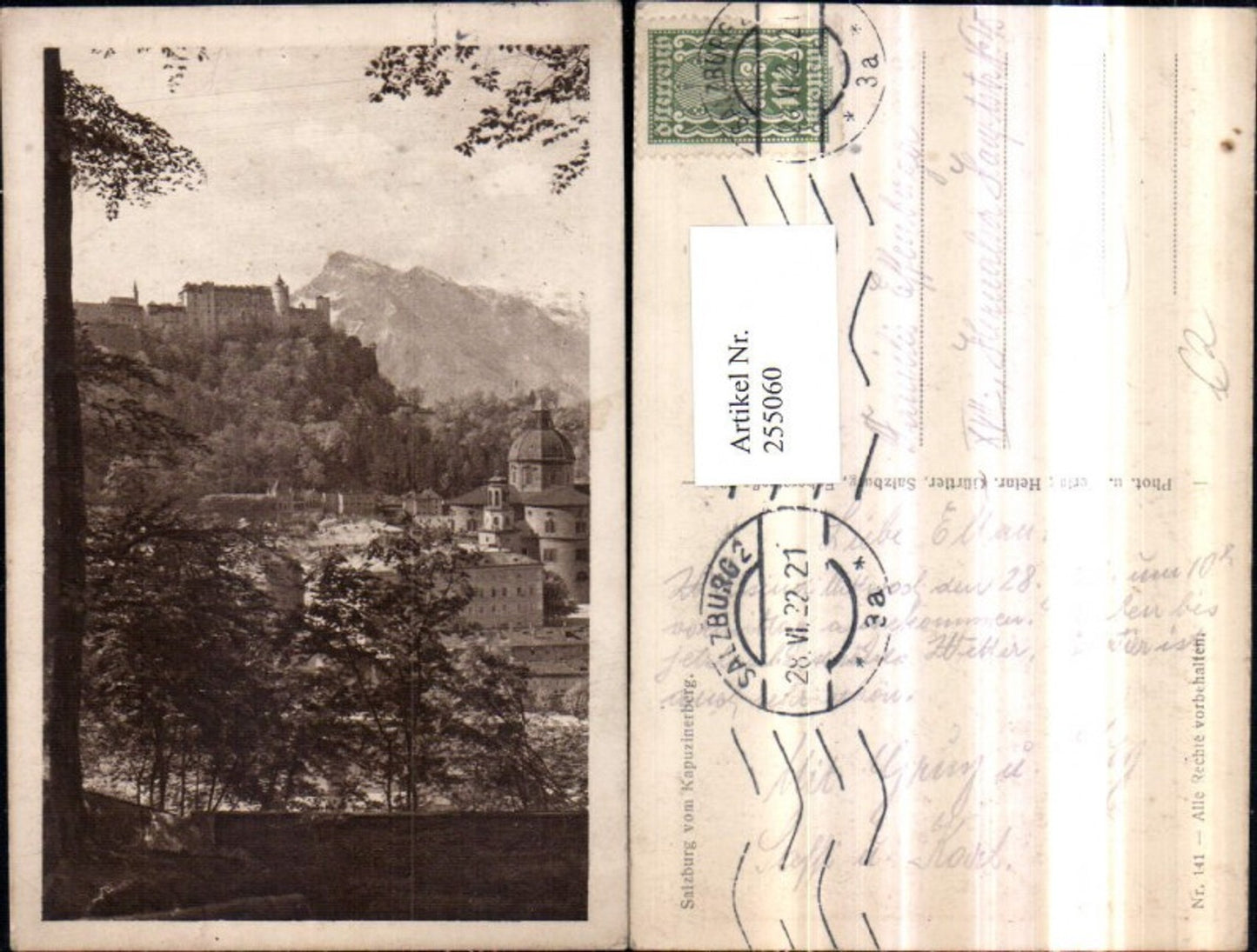 255060,Salzburg Teilansicht u. Festung vom Kapuzinerberg