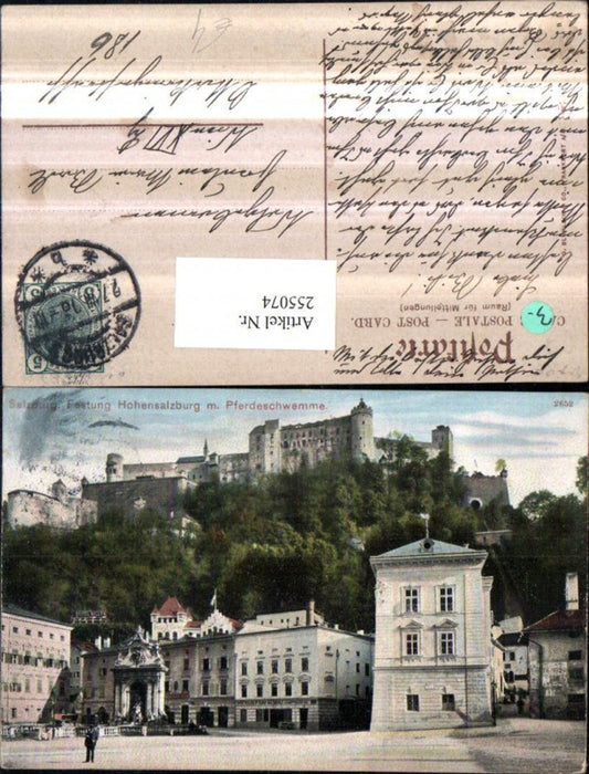 255074,Salzburg Festung Hohensalzburg m. Pferdeschwemme