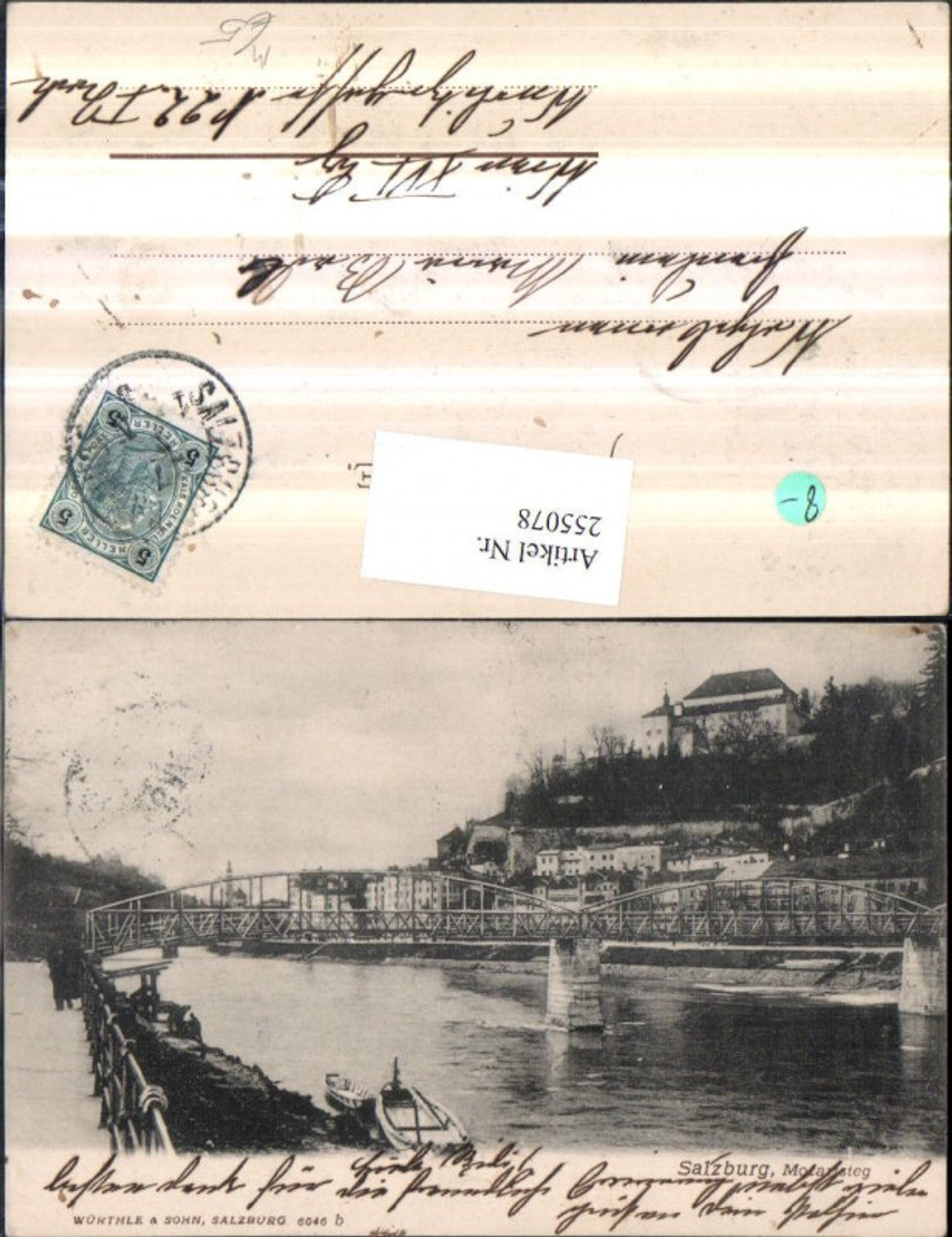 255078,Salzburg Mozartsteg Brücke Ruderboot