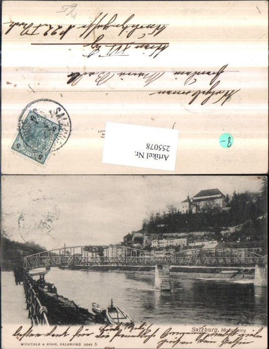255078,Salzburg Mozartsteg Brücke Ruderboot