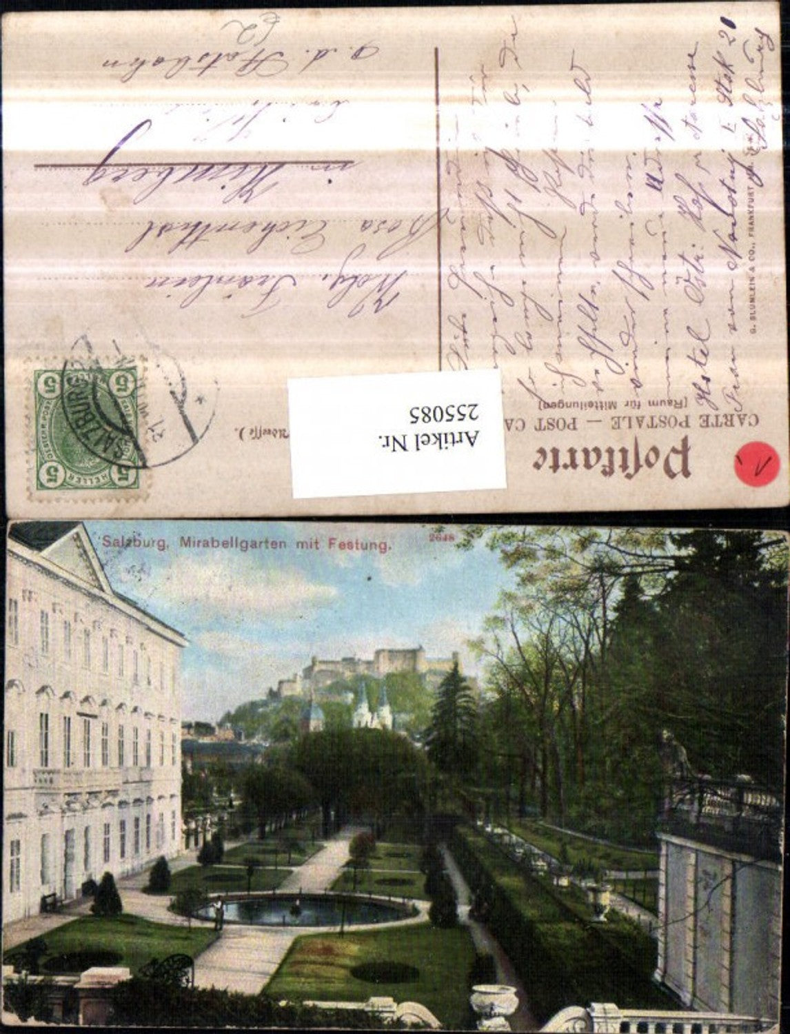 255085,Salzburg Mirabellgarten m. Blick auf d. Festung