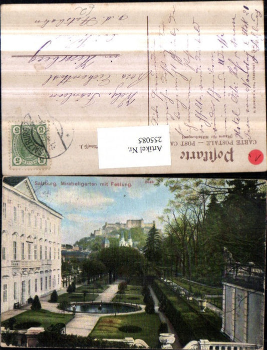 255085,Salzburg Mirabellgarten m. Blick auf d. Festung