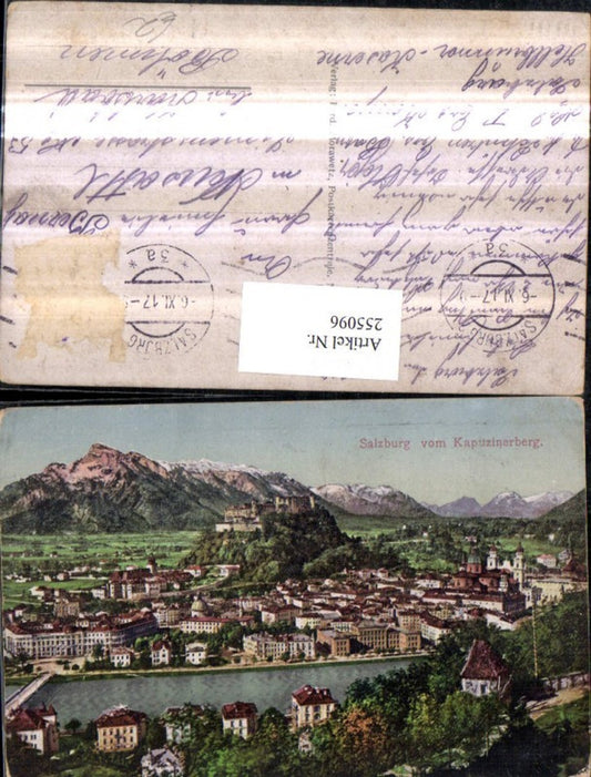 255096,Salzburg Totale m. Festung vom Kapuzinerberg