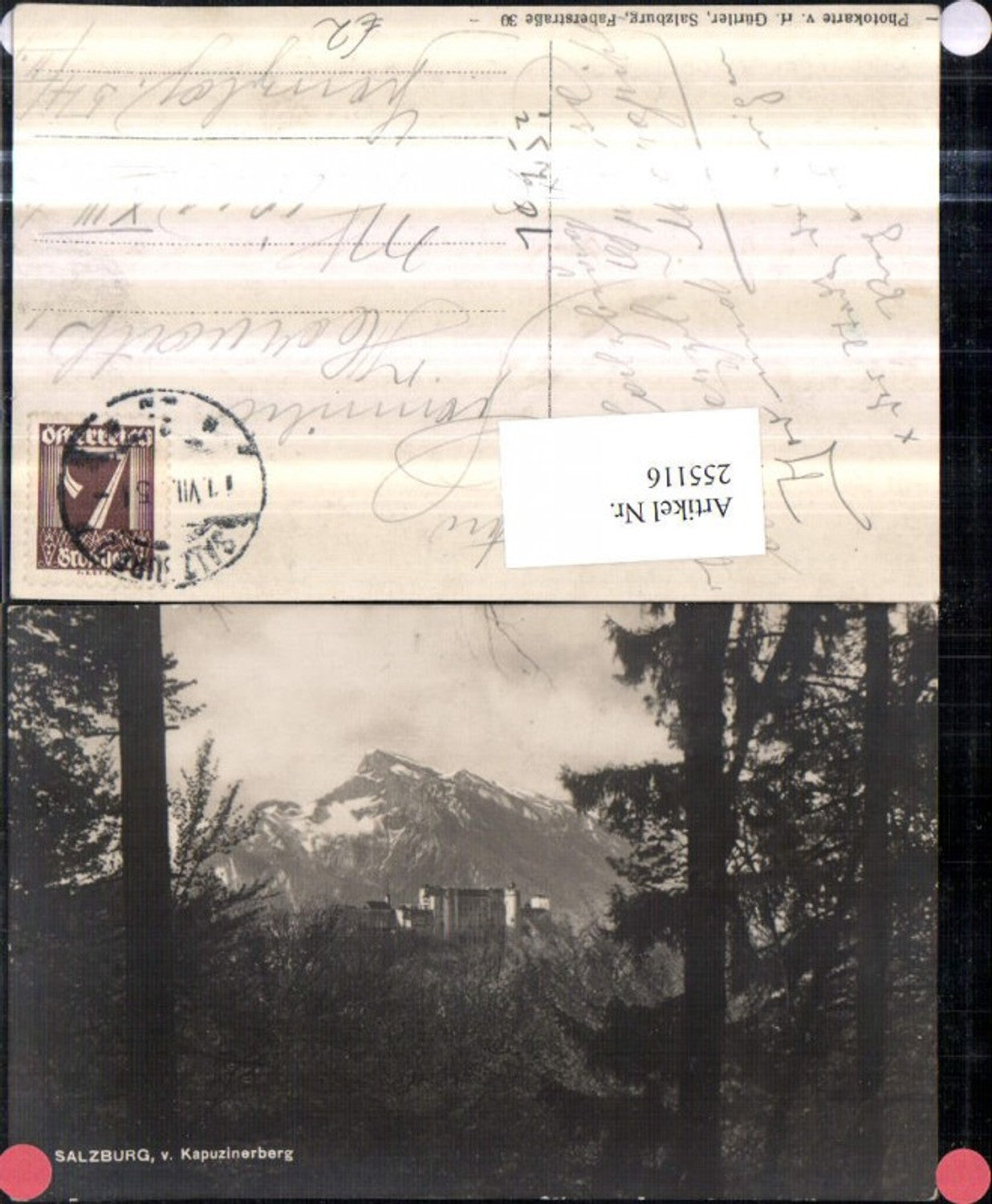 255116,Salzbug Festung Bergkulisse vom Kapuzinerberg