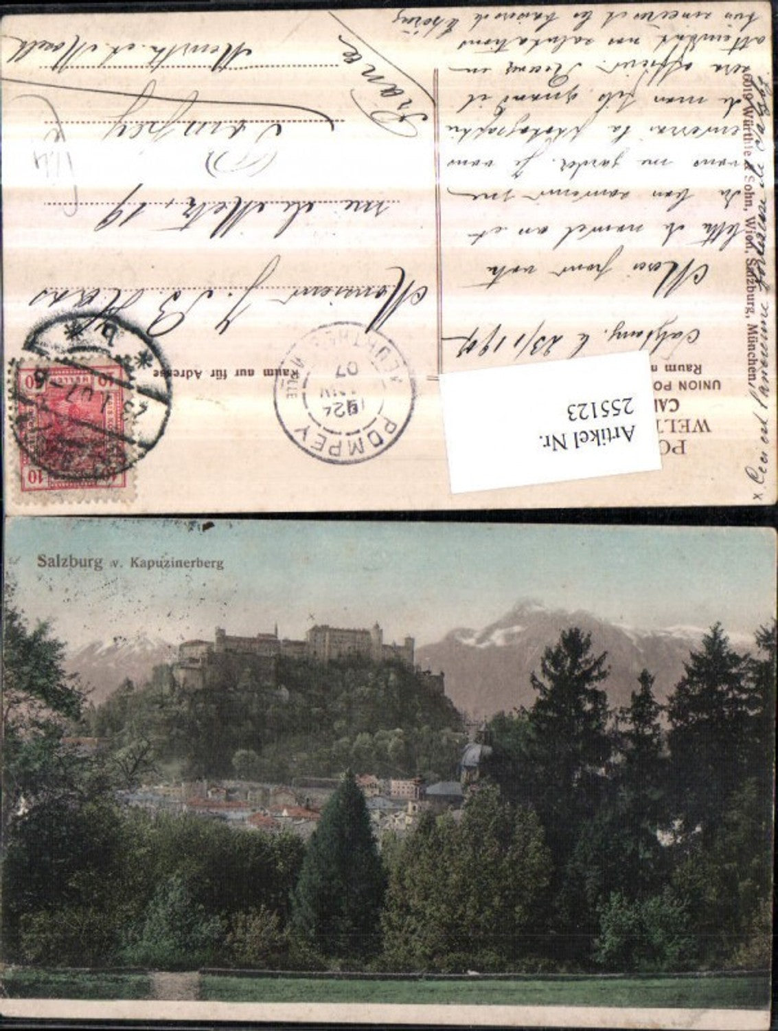 255123,Salzbug Teilansicht m. Festung vom Kapuzinerberg