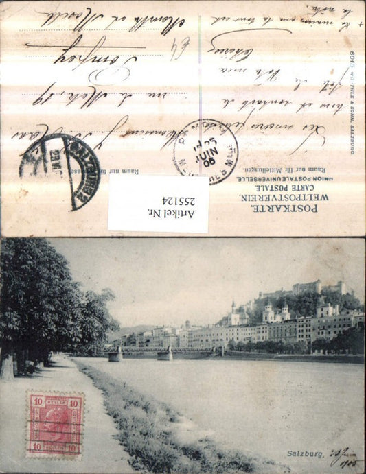 255124,Salzbug Teilansicht Brücke u. Festung