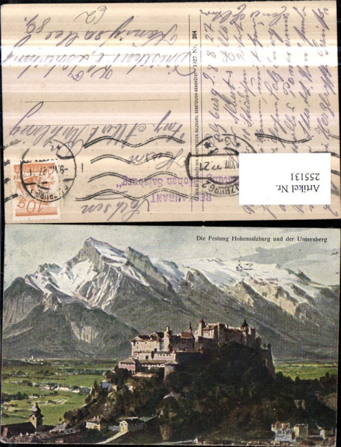 255131,Salzbug Festung Hohensalzburg und d. Untersberg