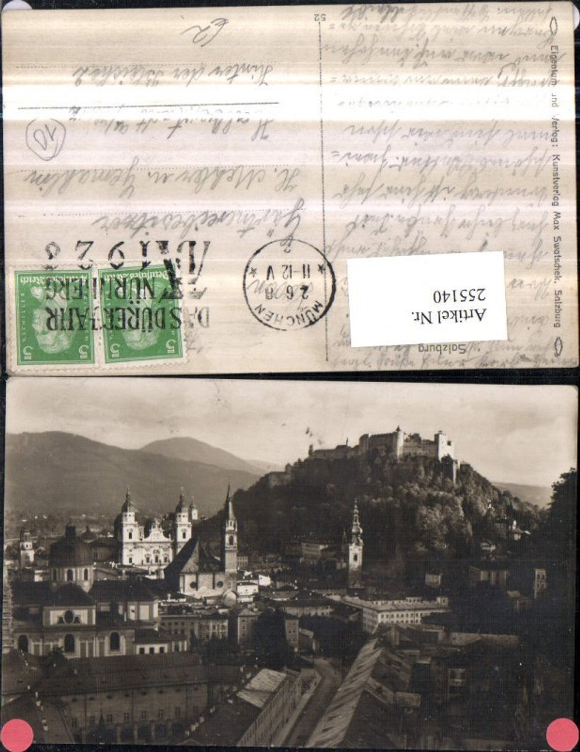 255140,Salzbug Teilansicht Kirchen m. Festung Hohensalzburg