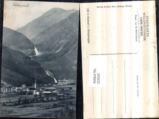 255245,Krimml Teilansicht m. d. Wasserfällen Bergkulisse