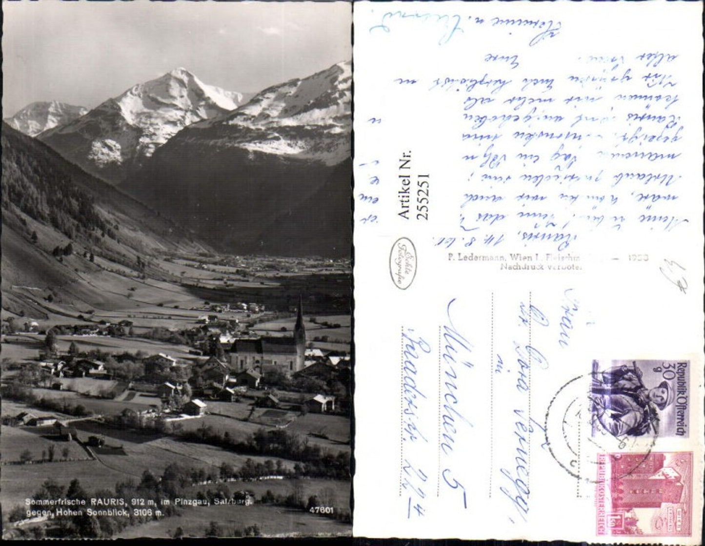 255251,Rauris Totale im Pinzgau geg. Hohen Sonnblick Bergkulisse