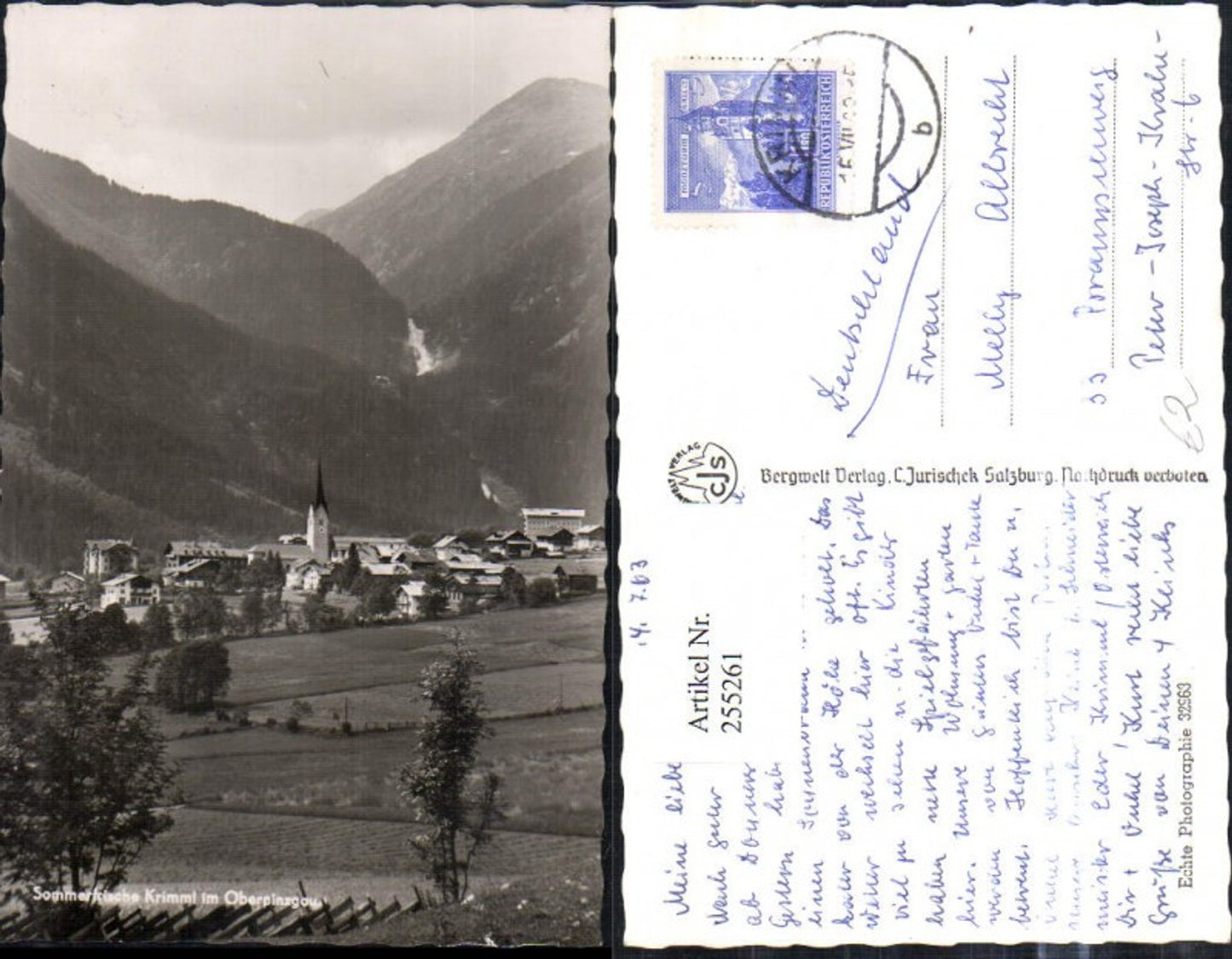 255261,Krimml Totale im Oberpinzgau m. d. Wasserfall