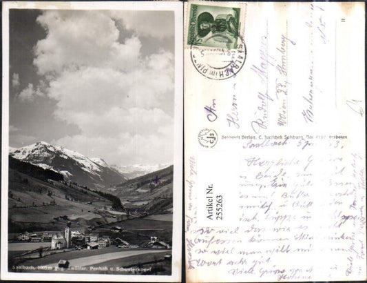 255263,Saalbach Totale geg. Zwölfer Penhab u. Schusterkogel Bergkulisse