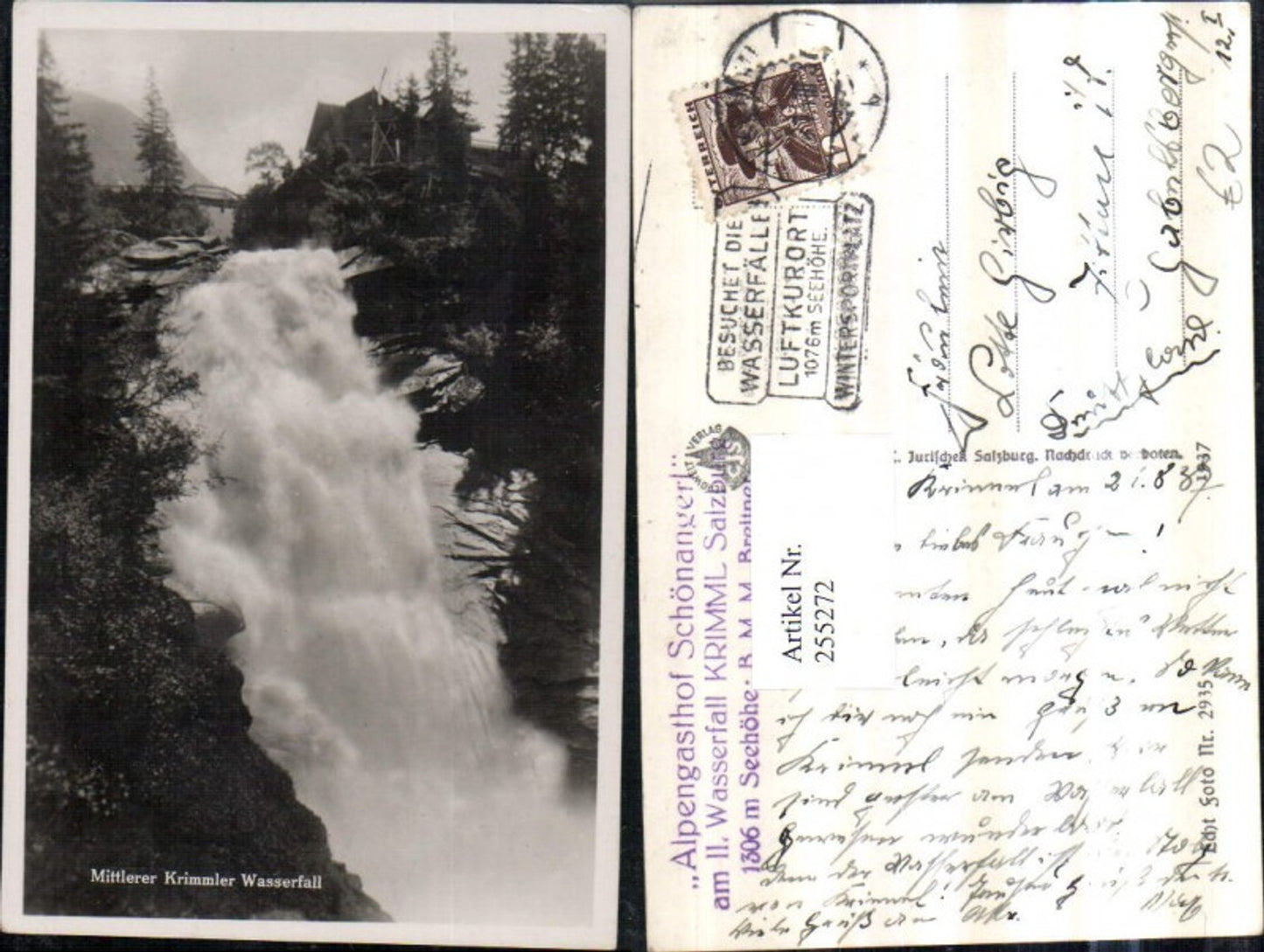 255272,Mittlerer Krimmler Wasserfall b. Krimml