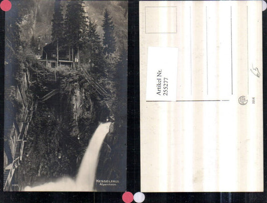 255277,Kesselfall Wasserfall m. Alpenhaus b. Kaprun pub Kilophot 1914
