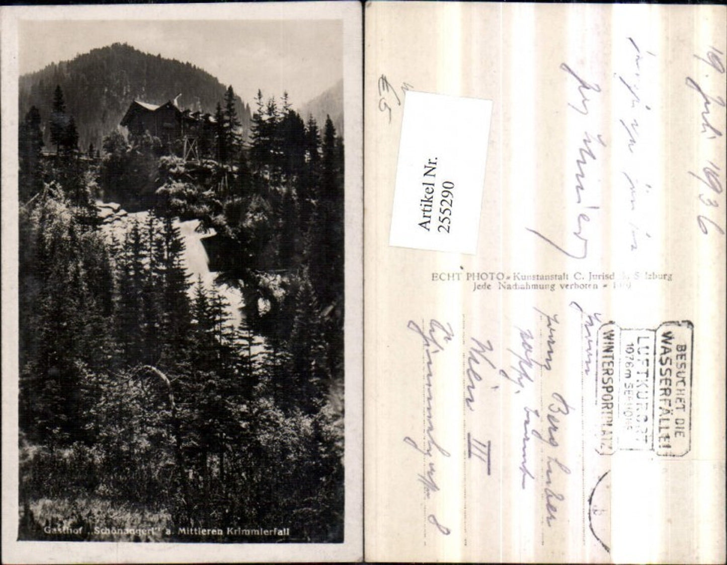 255290,Gasthof Schönangerl am Mittleren Krimmlerfall Wasserfall b. Krimml