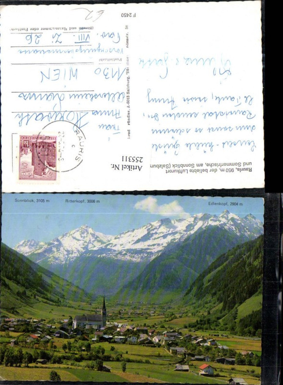 255311,Rauris Totale Bergkulisse Sonnblick Ritterkopf u. Edlenkopf