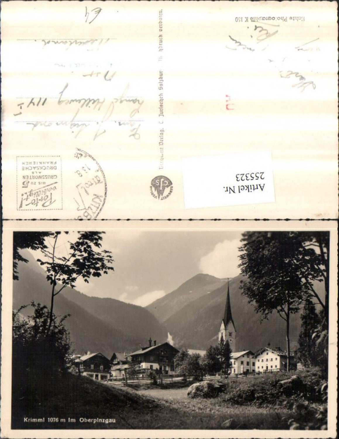 255323,Krimml Teilansicht im Oberpinzgau Kirchenturm Brgkulisse