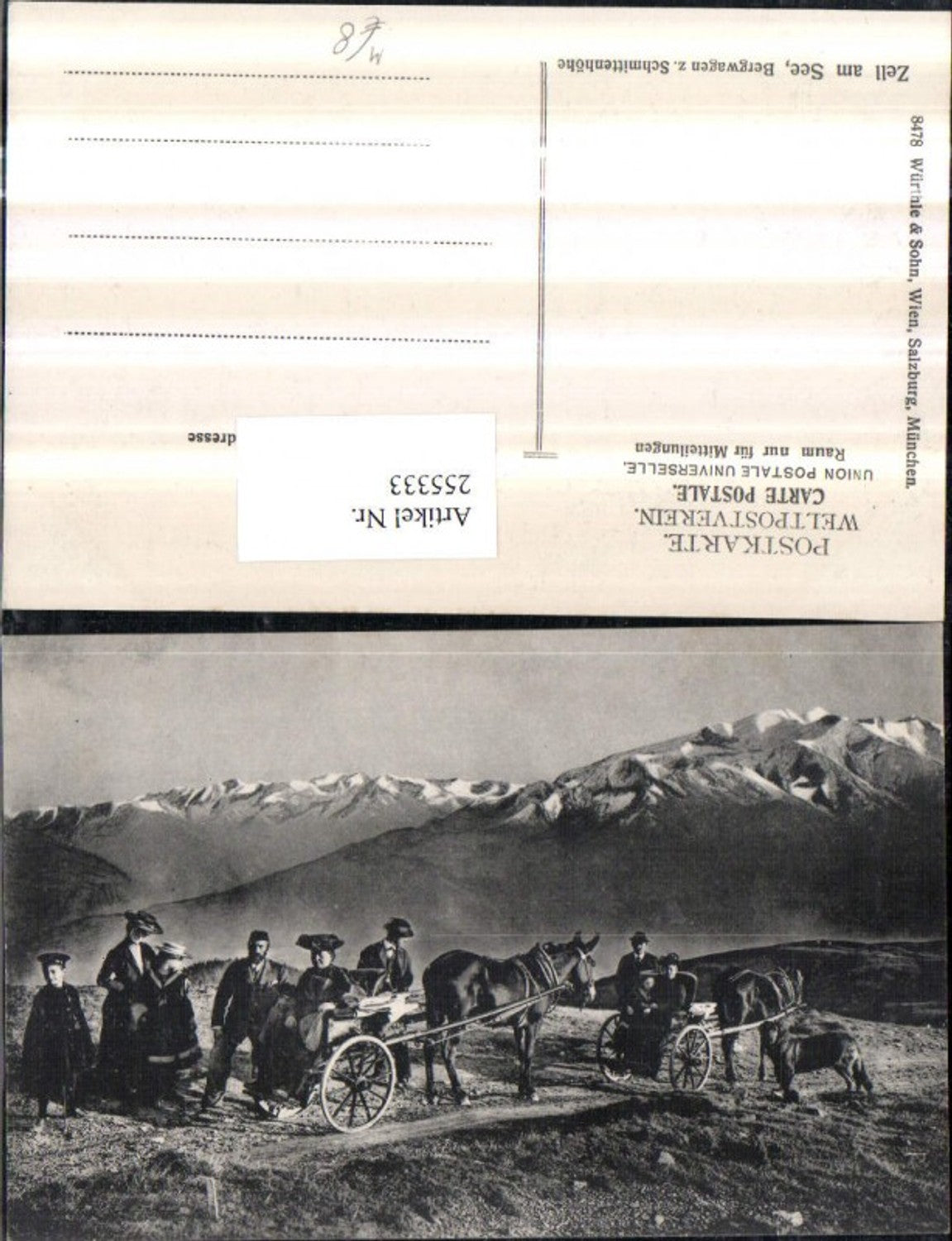 255333,Zell am See Bergwagen zur Schmittenhöhe Kutsche Bergkulisse Trachten