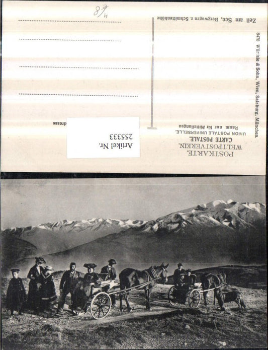 255333,Zell am See Bergwagen zur Schmittenhöhe Kutsche Bergkulisse Trachten