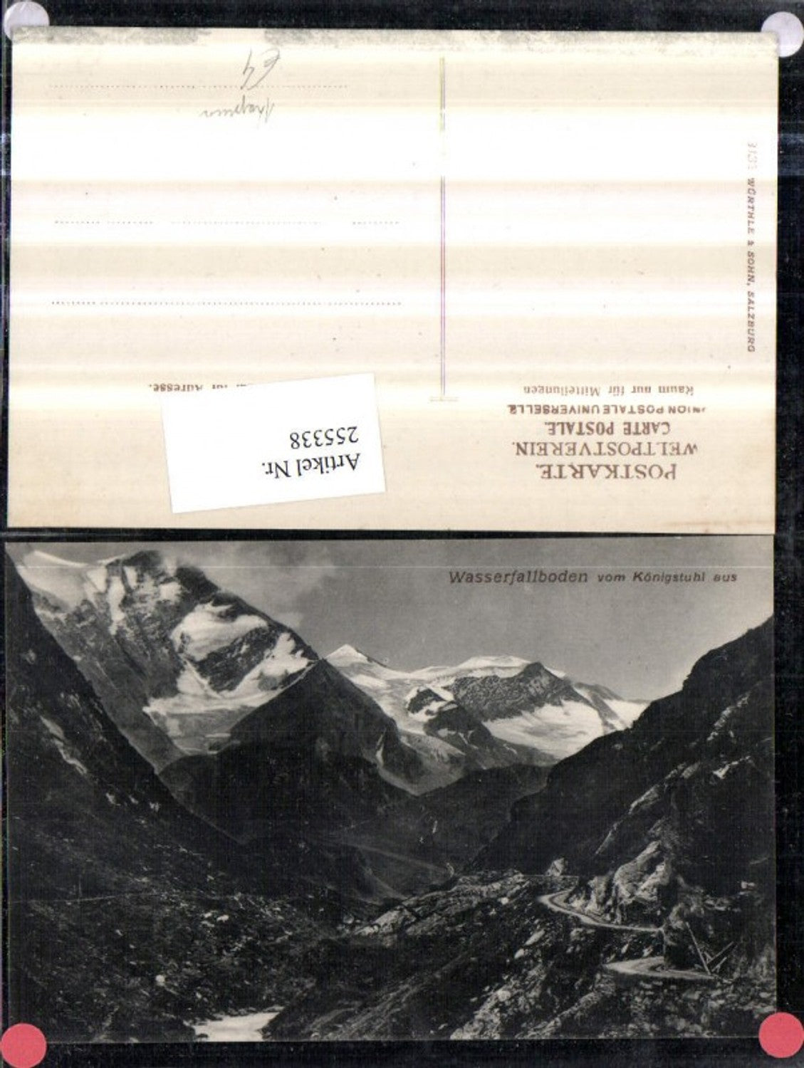 255338,Wasserfallboden vom Königstuhl aus Bergkulisse b. Kaprun