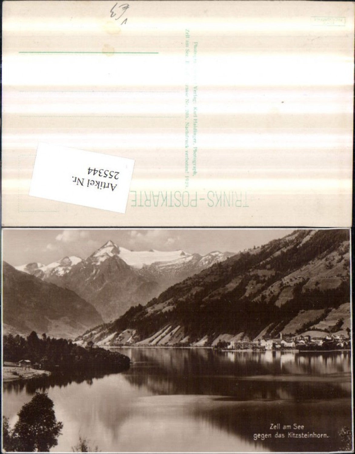 255344,Zell am See Teilansicht geg. d. Kitzsteinhorn Bergkulisse pub Trinks