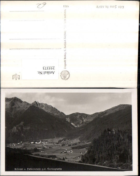255373,Krimml u. Falkenstein Totale geg. d. Gerlosplatte Bergkulisse