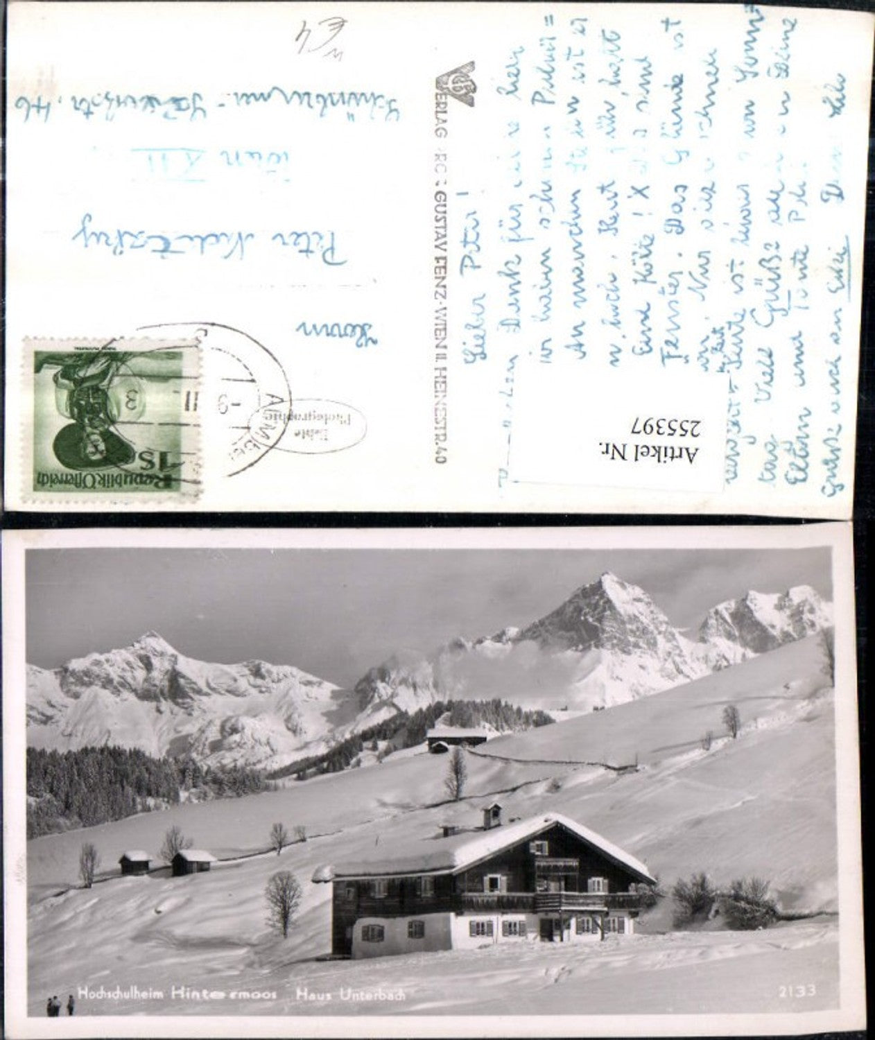 255397,Hochschulheim Hintermoos Haus Unterbach Bergkulisse Winterbild b. Maria Alm