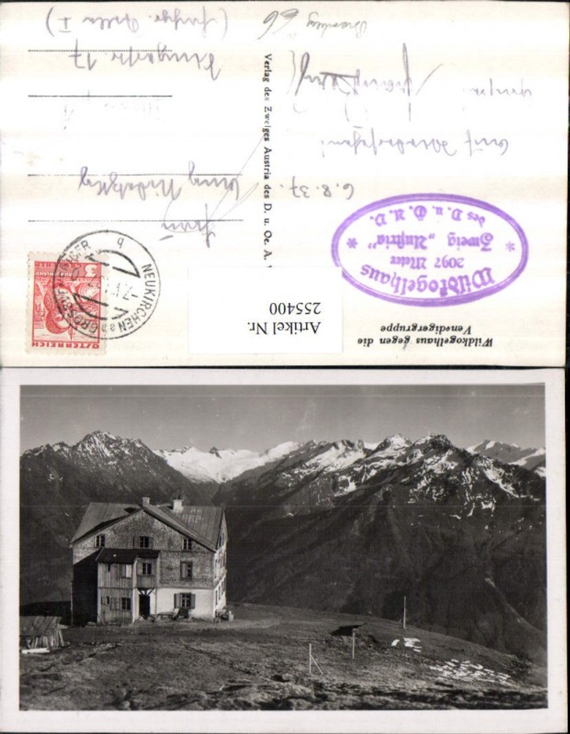 255400,Wildkogelhaus geg. d. Venedigergruppe Bergkulisse b. Neukirchen