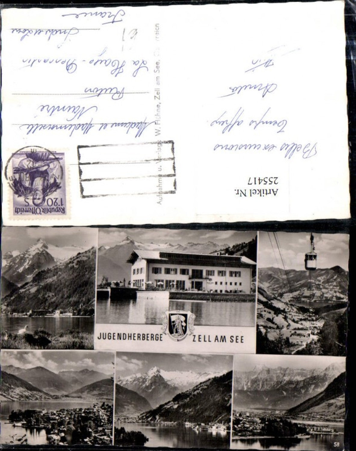 255417,Zell am See Totale Jugendherberge Seilbahn Bergkulissen Mehrbildkarte