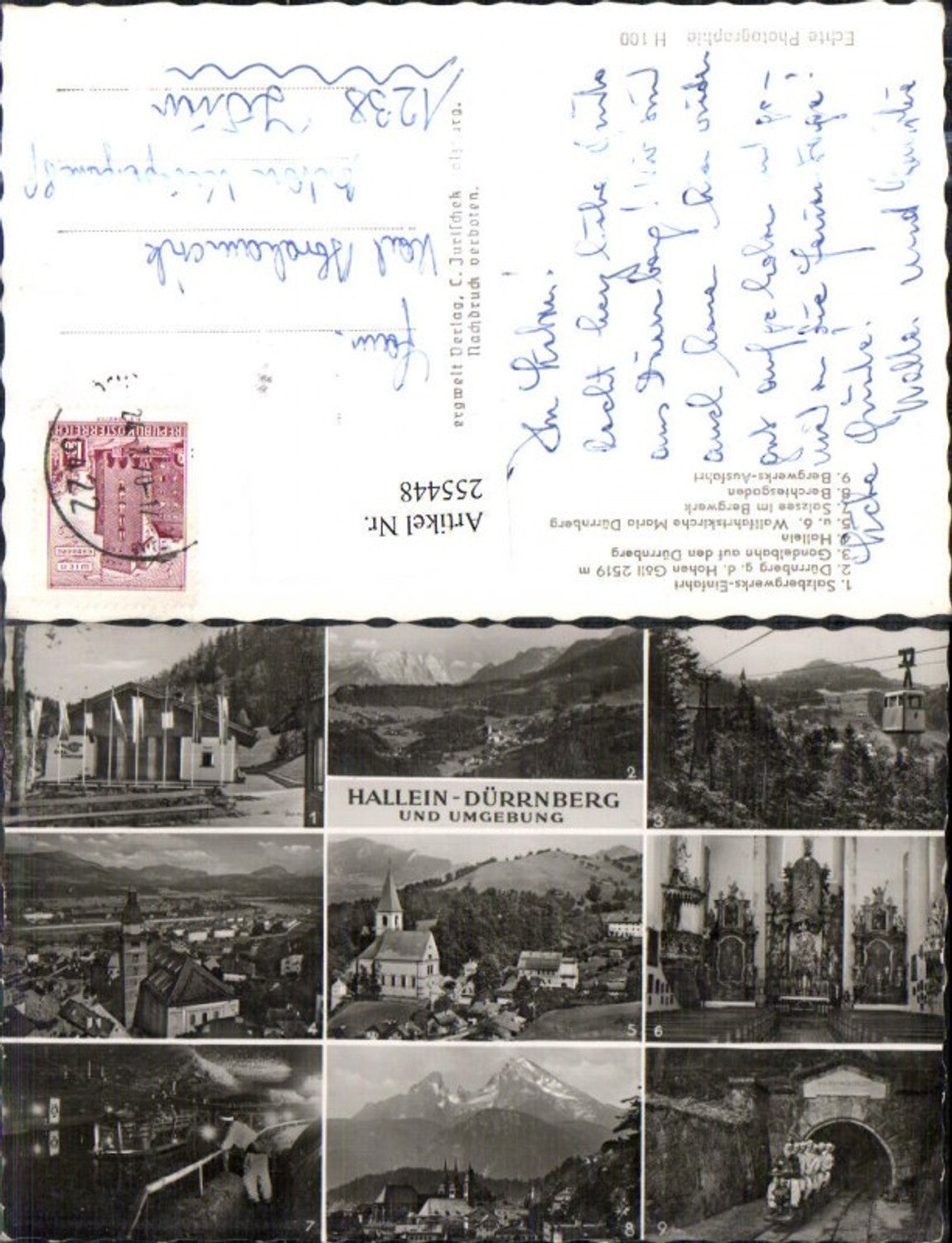 255448, Hallein Dürrnberg Total church interior view Cable car Mining Mine entrance Tunnel ride Salt lake Multi-image view