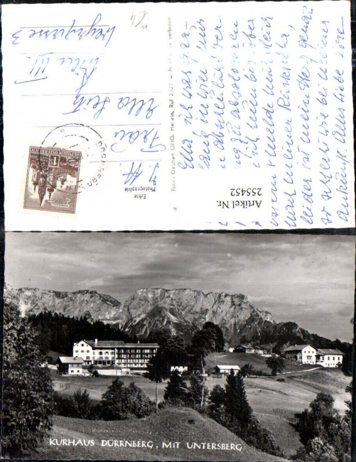 255452, Kurhaus Dürnberg with Untersberg mountain backdrop near Hallein