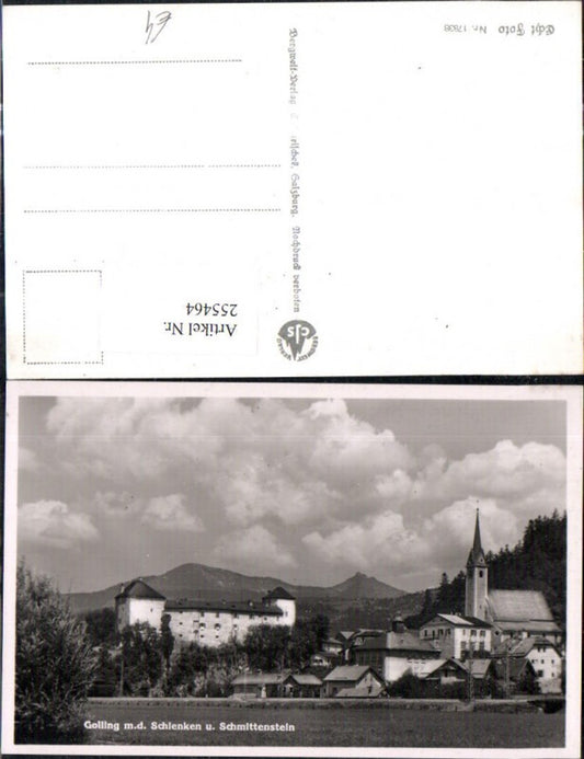 255464,Golling Teilansicht Kirche Schloss m. d. Schlenken u. Schmittenstein