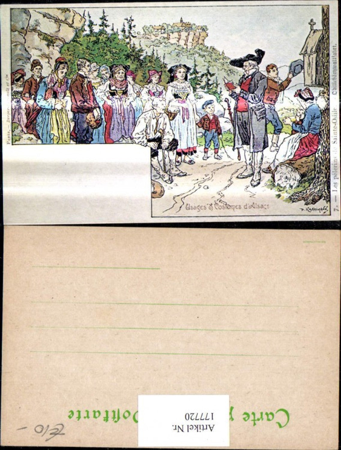 177720,Künstler Ak P. Kauffmann Repro Usages & Costumes d Alsace Mann liest Lesen Buch