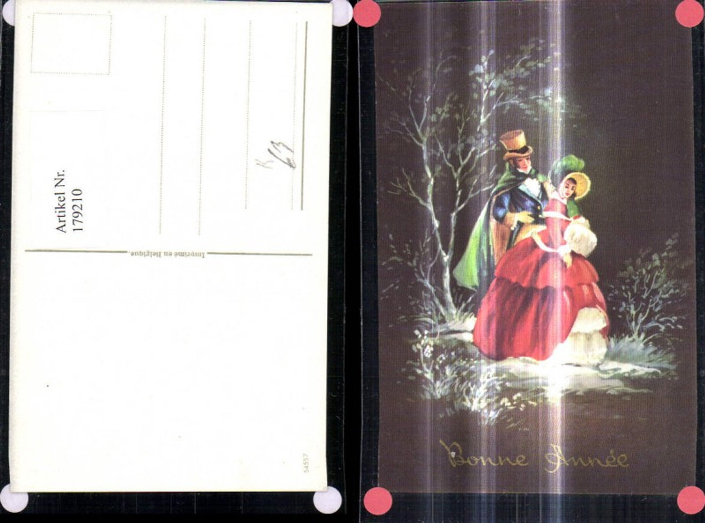 179210,Künstler Ak Kinder Paar Kleid Umhang Hut Haube Winterwald Bonne Annee