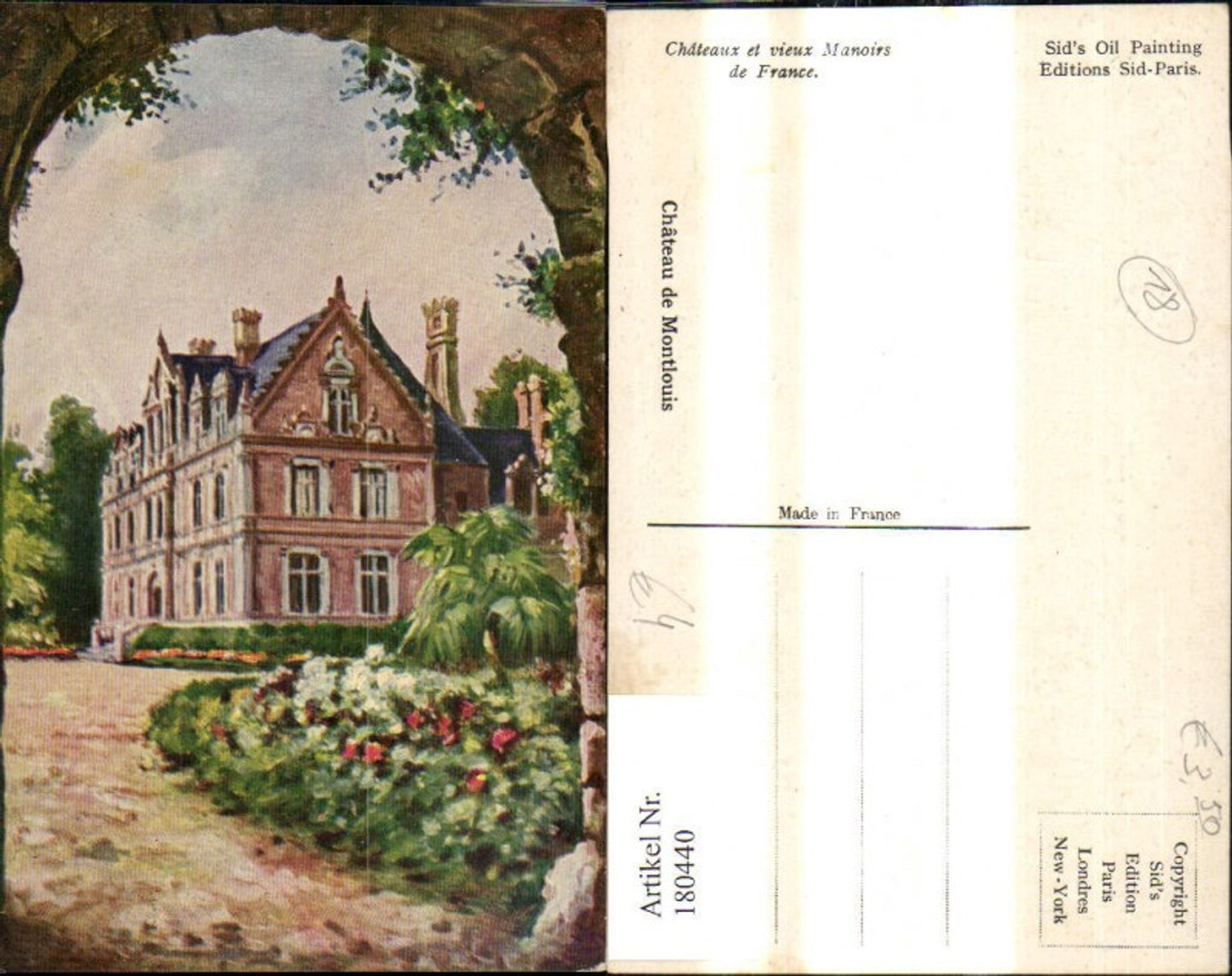 180440,Präge Künstler Ak Chateau de Montouis Schloß