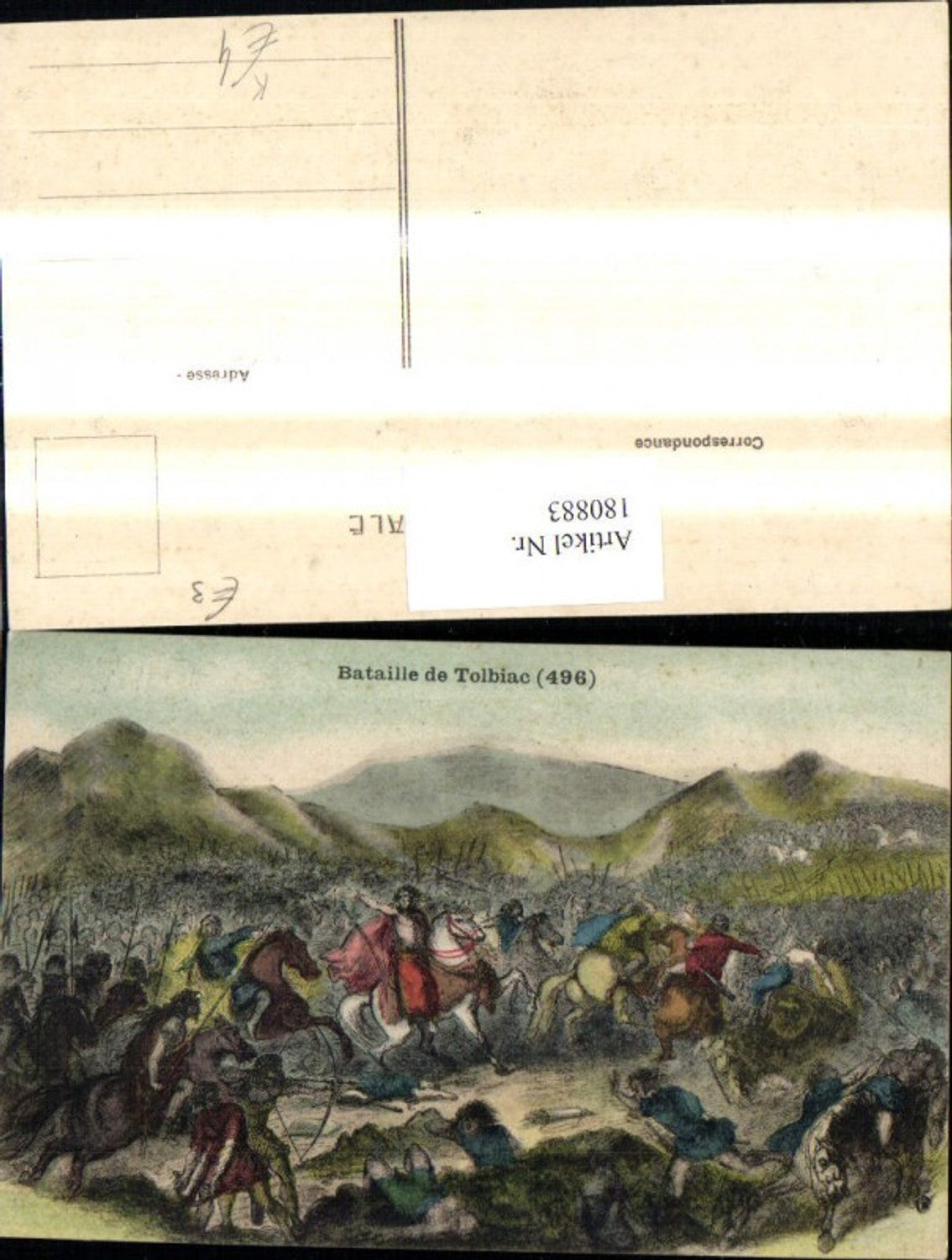 180883,Künstler Ak Bataille de Tolbiac Schlacht Soldaten