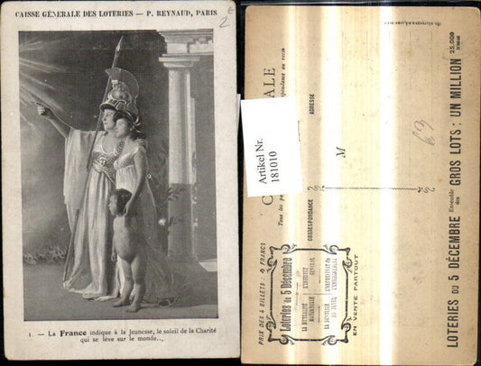 181010,Künstler Ak P. Reynaud La France indique a la Jeunesse le soleil de la Charite qui se leve sur le monde