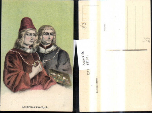 181021,Künstler Ak Les freres Van Eyck Männer Hut Schmuck Kette