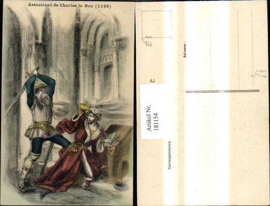 181154,Künstler Ak Assassinat de Charles le Bon 1126