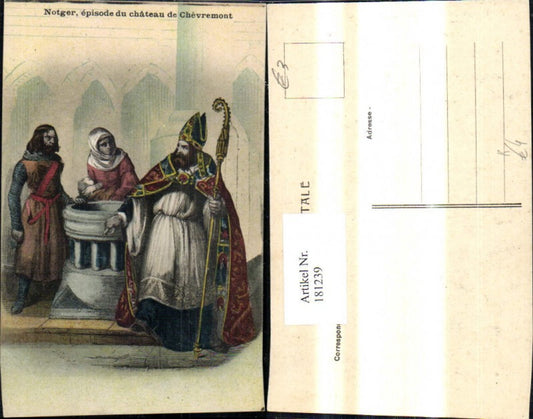 181239,Künstler Ak Notger episode du chateau de Chevremont Bischof Taufbecken Frau Kind
