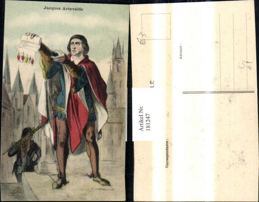 181247,Künstler Ak Jacques Artevelde Mann m. Papierrolle
