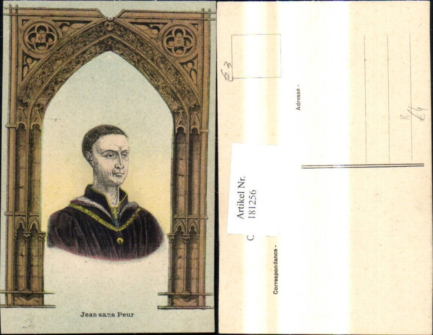 181256,Künstler Ak Jean sans Peur Mann Portrait Torbogen