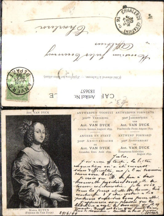 183657,Künstler Ak Ant. Van Dyck Maria Ruten Femme de Van Dyck Frau Portrait Antwerpen Kunst