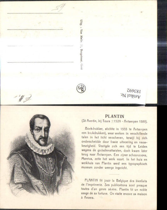 183692,Künstler Ak Plantin Antwerpen Kunst Wissenschaft