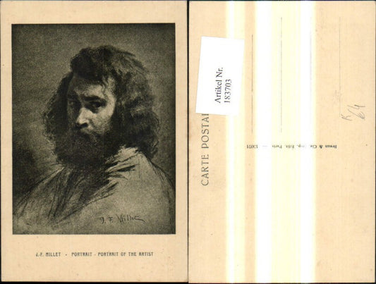 183703,Künstler Ak J. F. Millet Portrait Selbstbildnis Portrait of the Artist Kunst