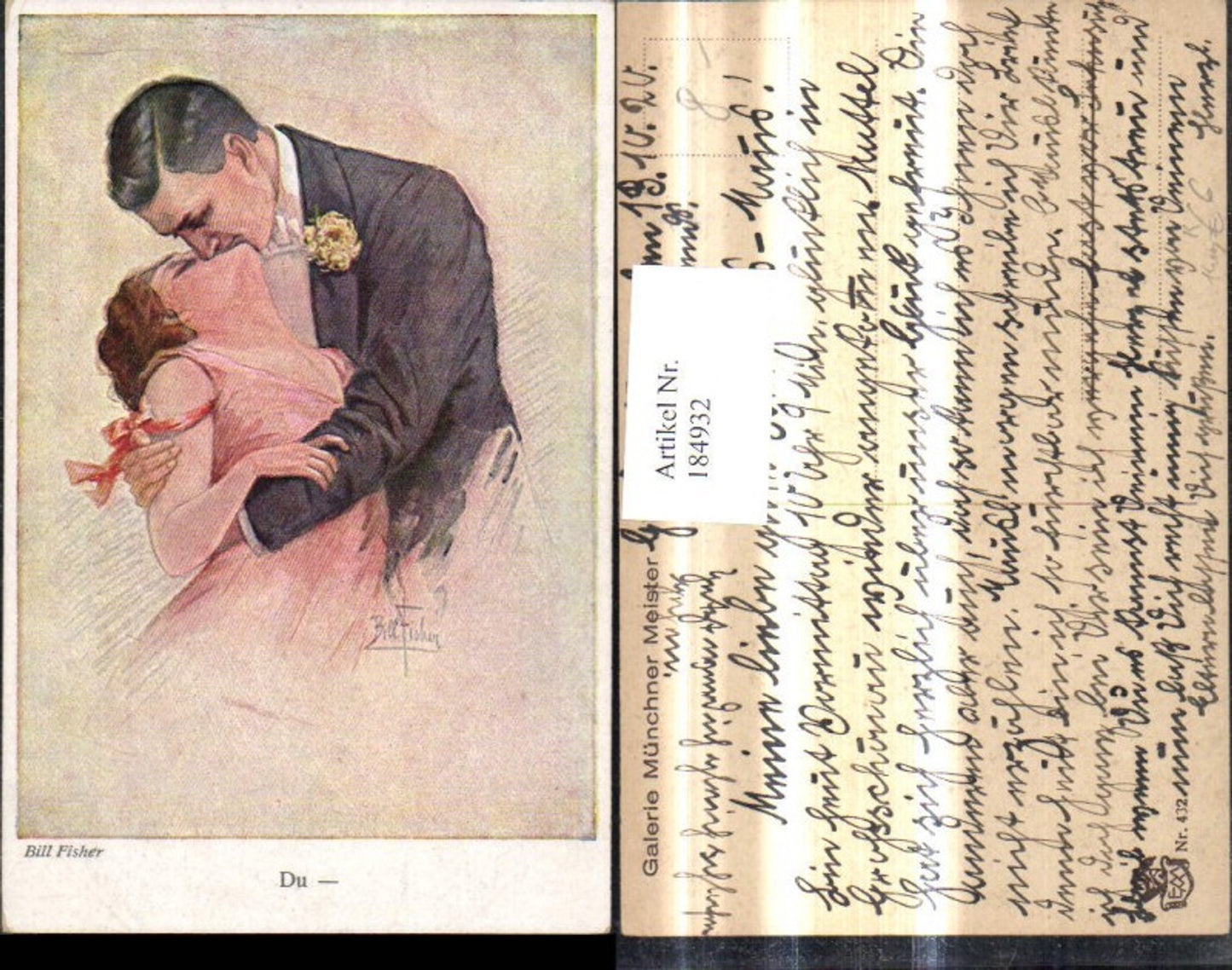 184932,Künstler Ak Bill Fisher Du Paar Liebe Kuss Liebespaar